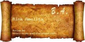 Bink Amelita névjegykártya